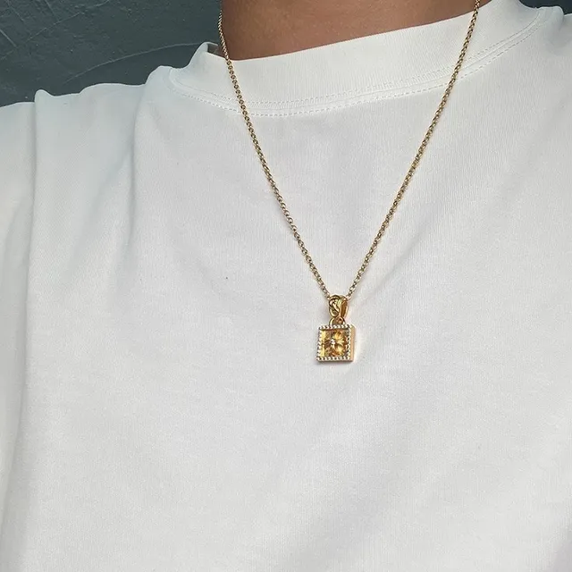Chrome Hearts Croix Carrée Pavé Pendentif Collier 4