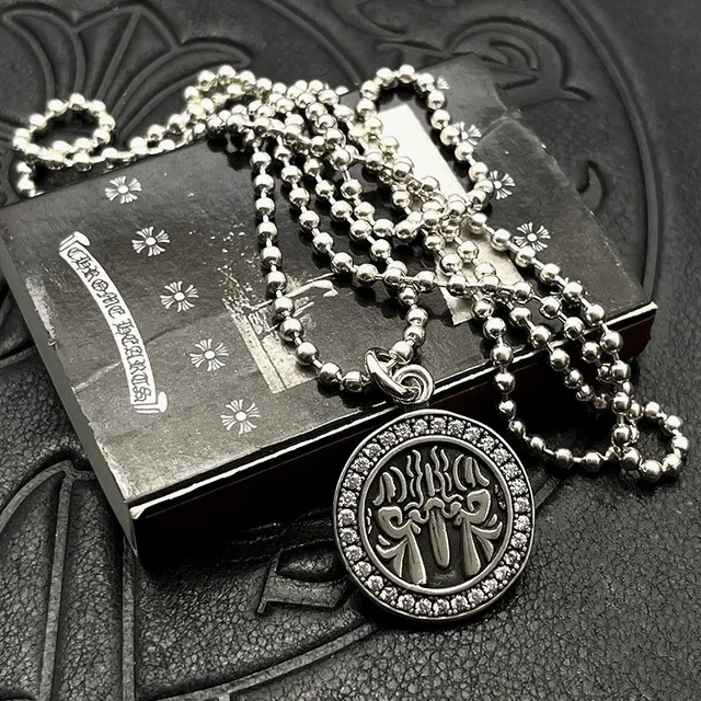 Chrome Hearts Collier avec Motif de Flamme et Bezels Pavé 9