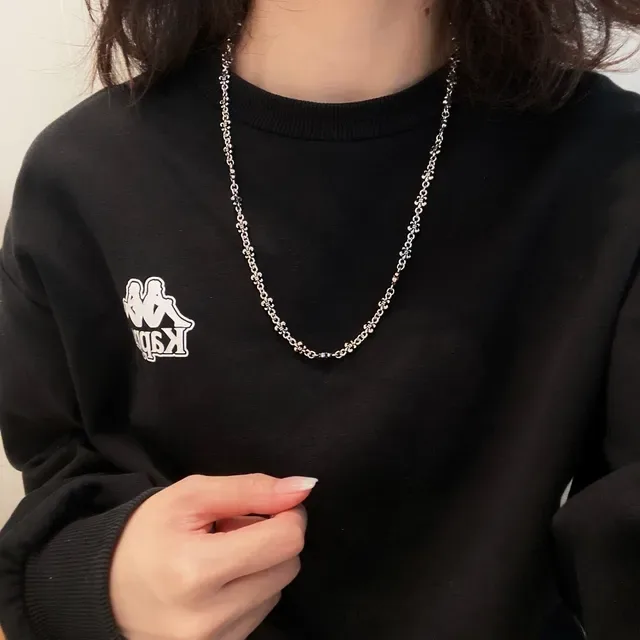 Chrome Hearts Fleur-de-Lis Link Silver Chain Necklace 2