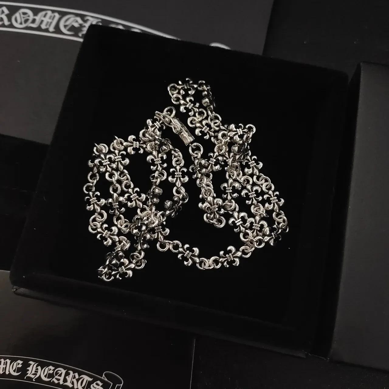 Chrome Hearts Fleur-de-Lis Link Silver Chain Necklace 3
