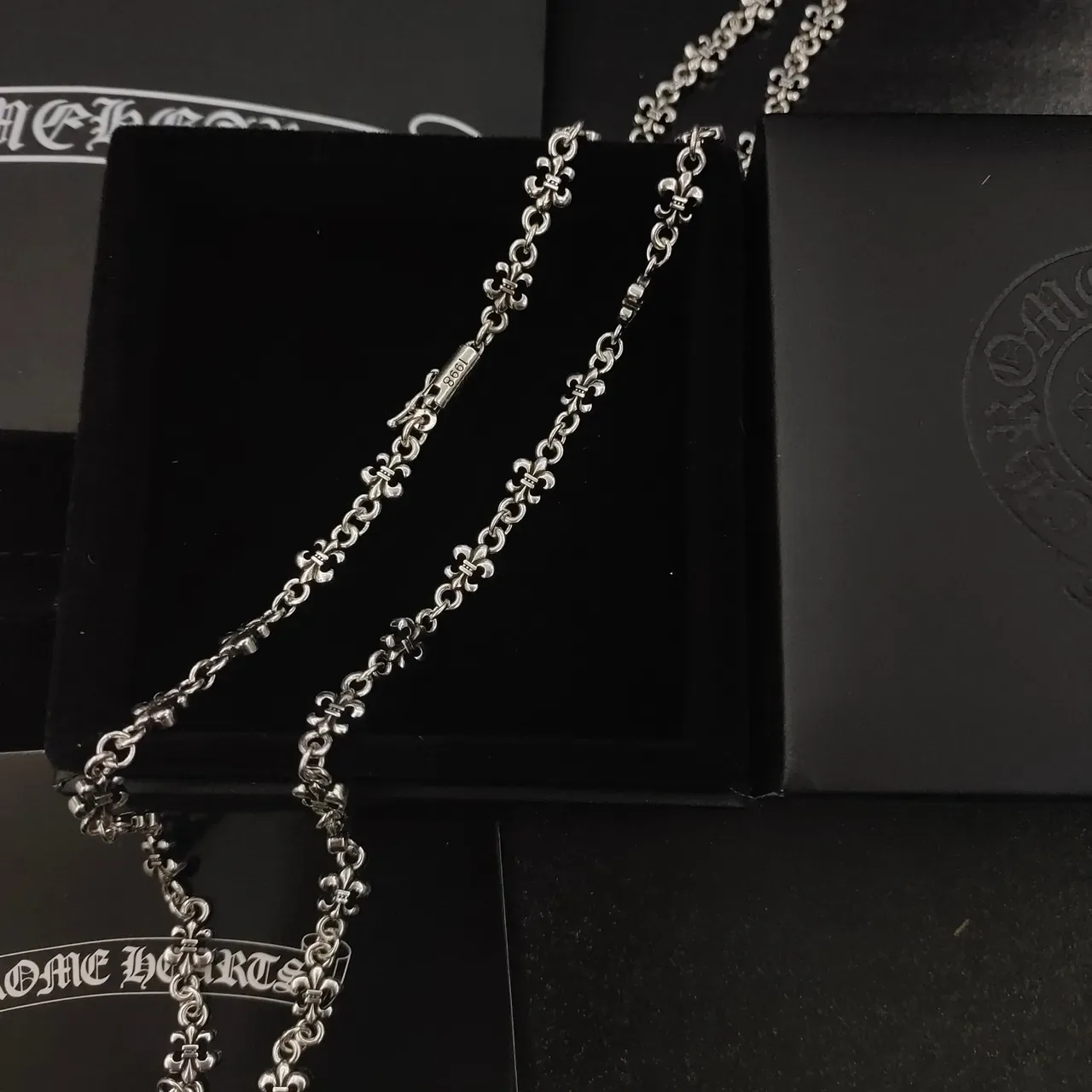 Chrome Hearts Fleur-de-Lis Link Silver Chain Necklace 4