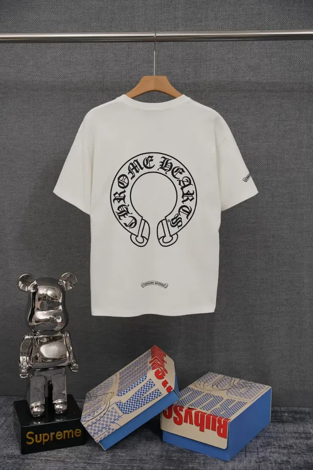Chrome Hearts Graphic Tee Black White Embroidered Logo T-Shirt 2