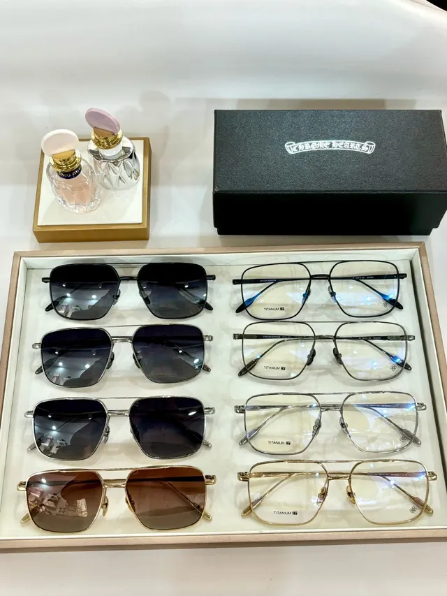 Chrome Hearts Rectangular Aviator Titanium Optical Glasses 2