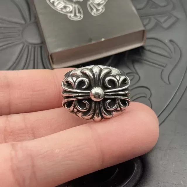 Chrome Hearts Scroll Motif Silver Ring 4