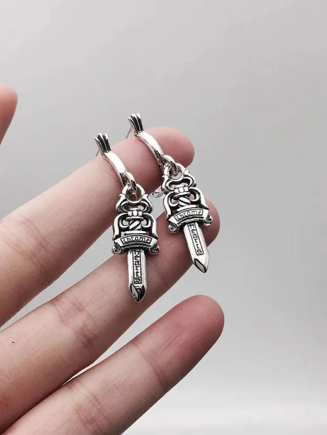 Chrome Hearts Sword Pendant Hoop Earrings 4