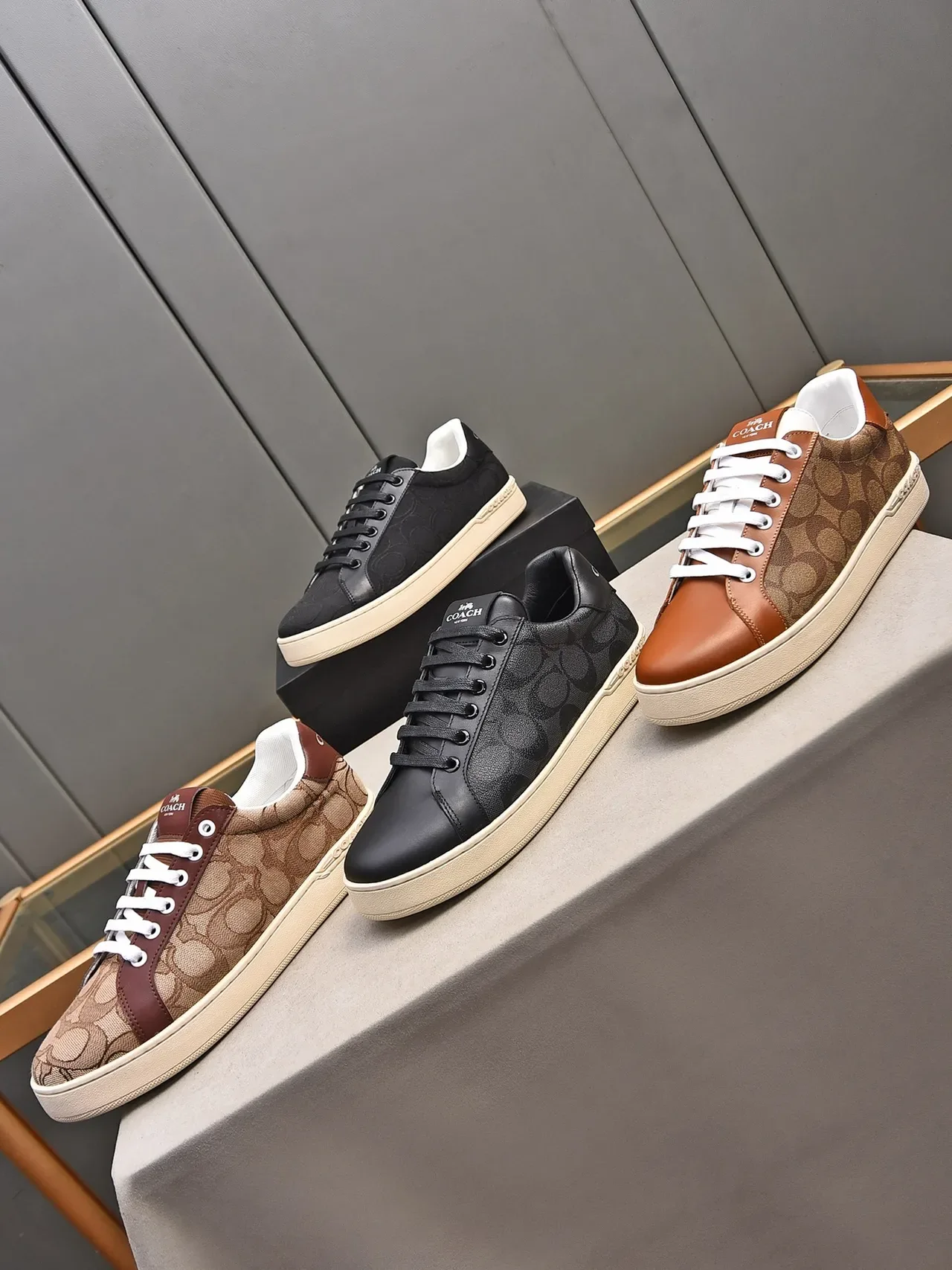 Coach Canvas and Leather Monogram Low-Top Lifestyle Sneakers 2