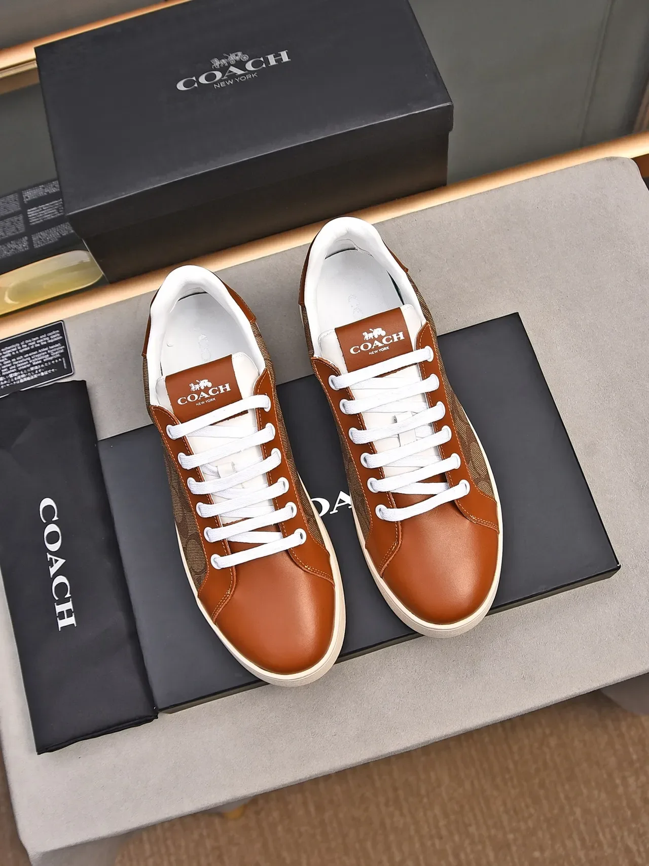 Coach Canvas and Leather Monogram Low-Top Lifestyle Sneakers 3