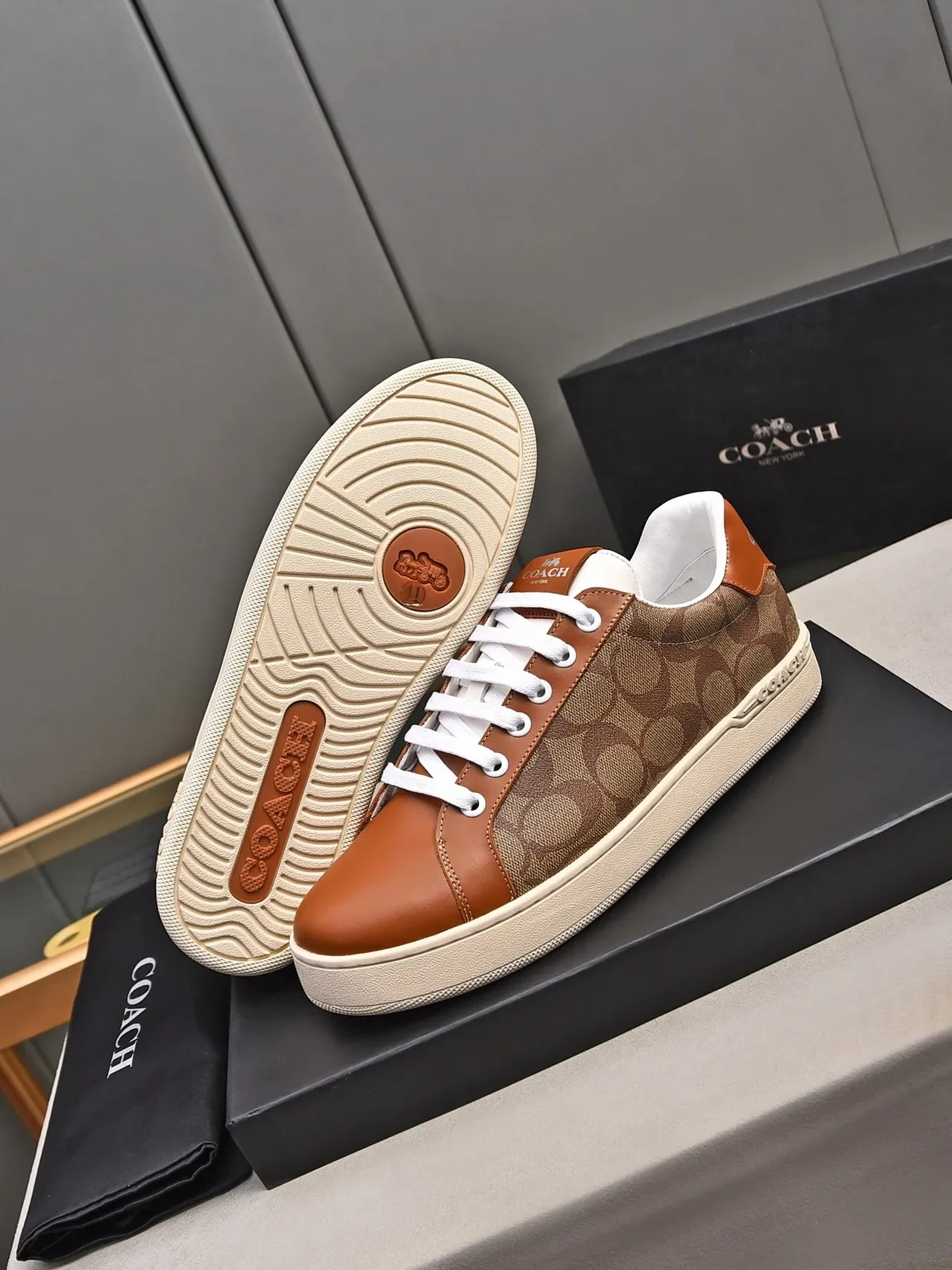 Coach Canvas and Leather Monogram Low-Top Lifestyle Sneakers 5