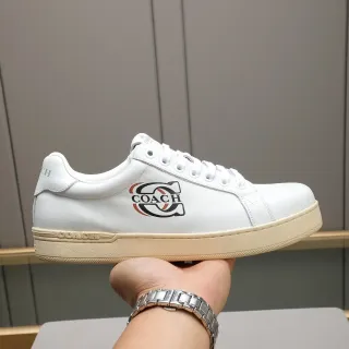 Coach Logo Leather Low-Top Lifestyle Sneakers