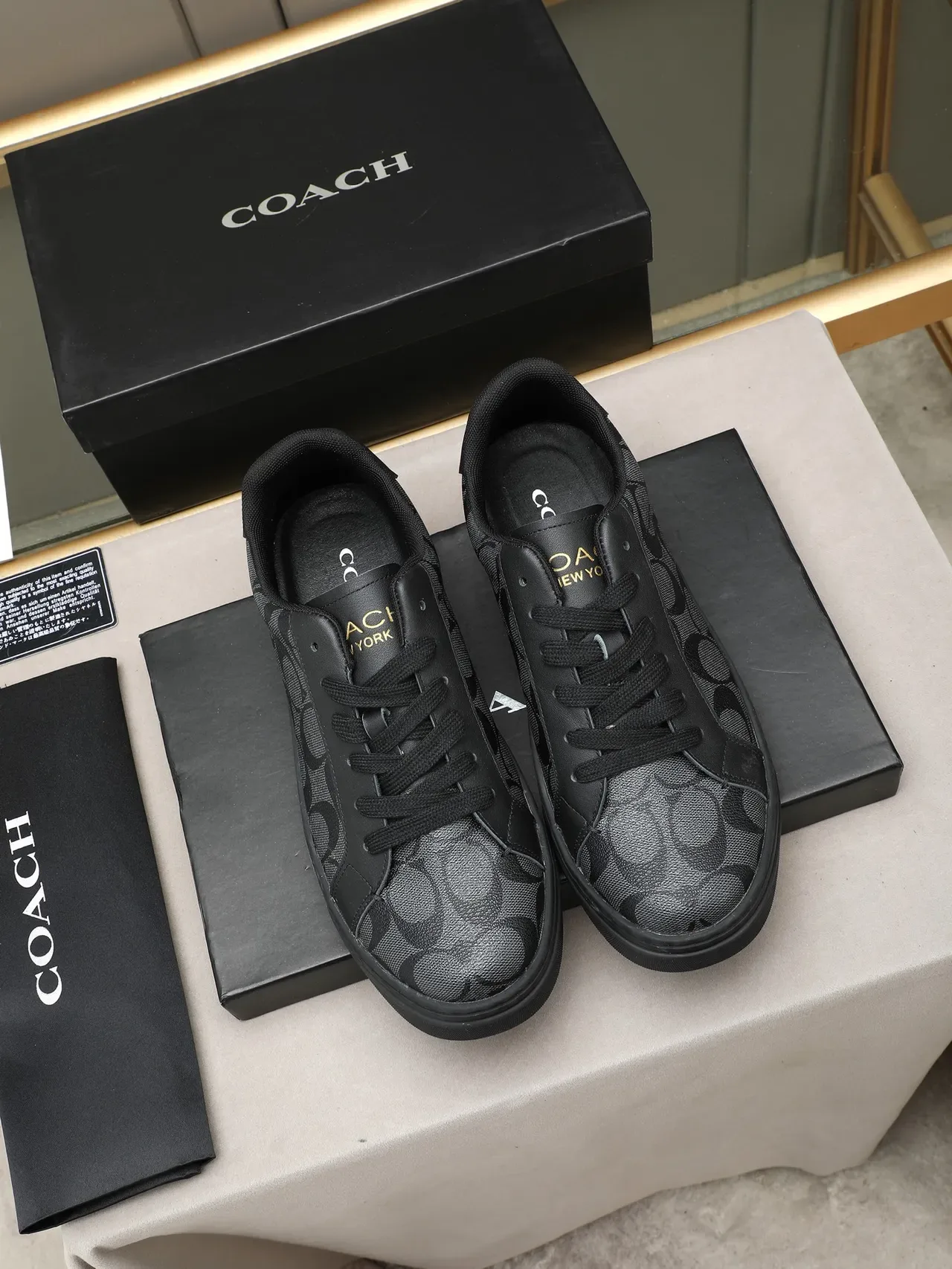 Coach Monogrammed Black Low-Top Lifestyle Sneakers 2