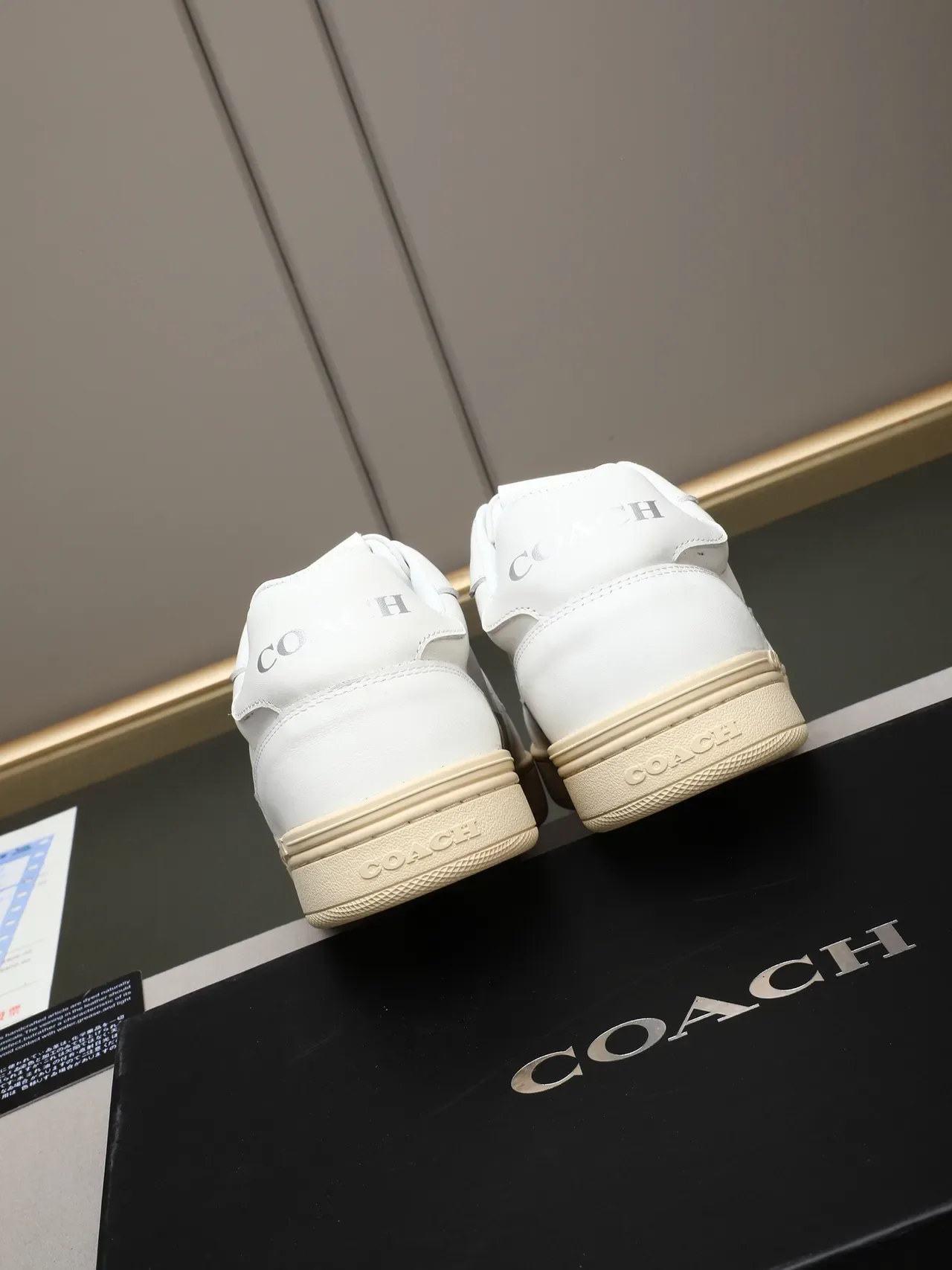 Coach White Beige Leather Upper Cream Cupsole Sneakers 3