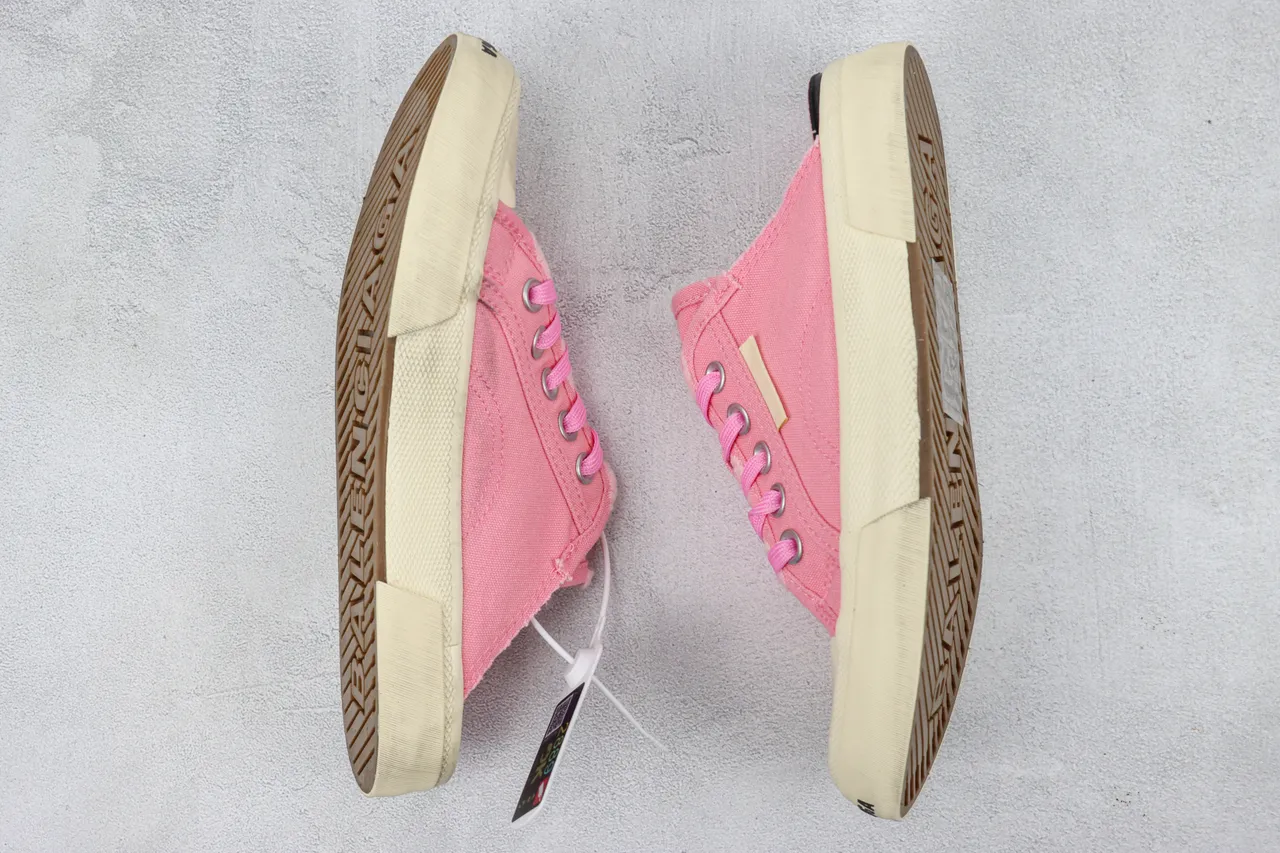 Converse Pink Beige Low-Top Upper Canvas Shoes 2
