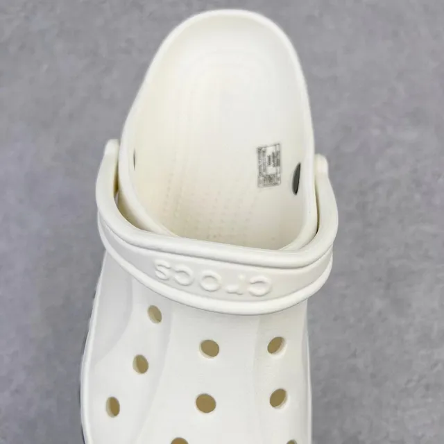 Crocs Classic Clog White Navy بناء الرغوة المولدة طباعة جانبية للعلامة التجارية Clog 5