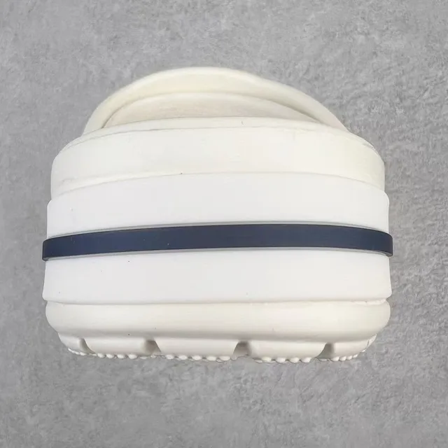 Crocs Classic Clog White Navy بناء الرغوة المولدة طباعة جانبية للعلامة التجارية Clog 8