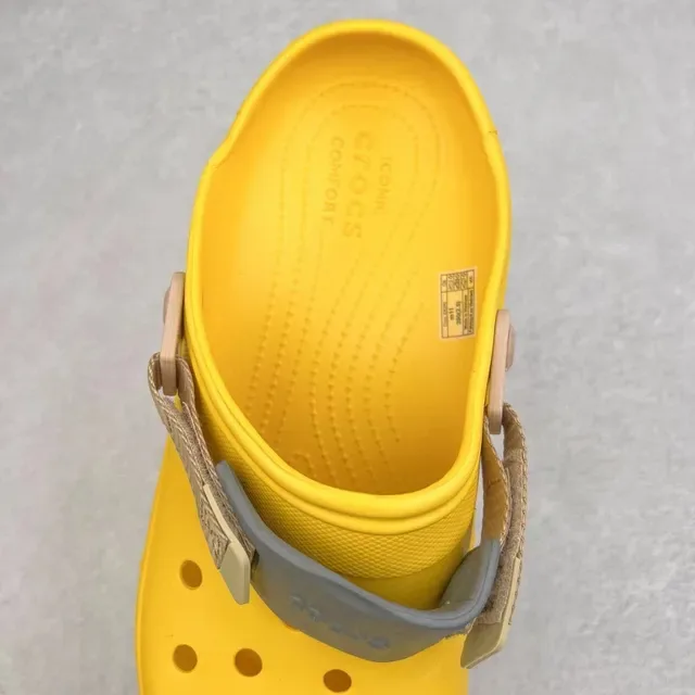 Crocs Echo Clog Yellow and Gray Molded Foam Clog 6
