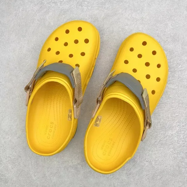 Crocs Echo Clog Yellow and Gray Molded Foam Clog 8