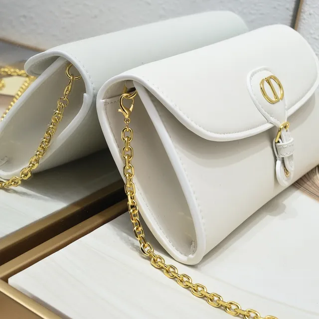 Dior 30 Montaigne Mini White Structured Chain Bag 4