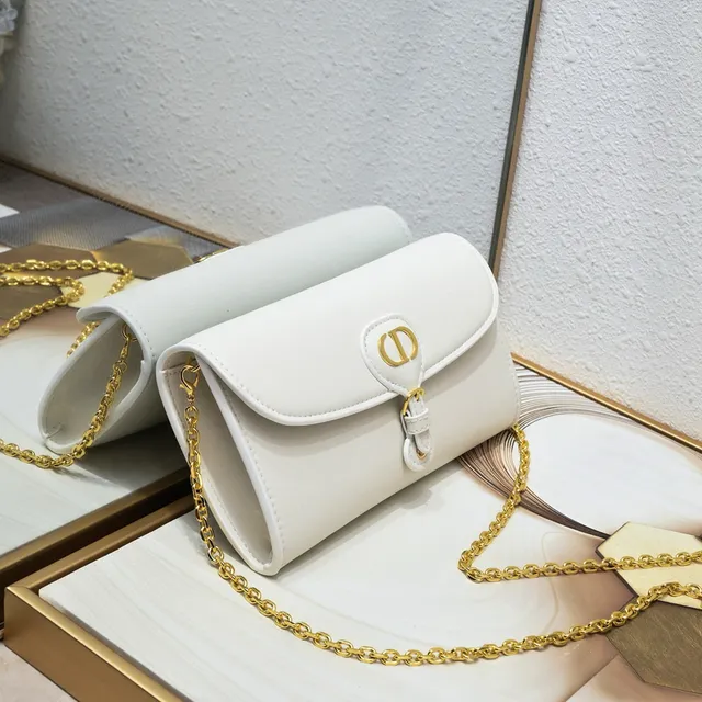 Dior 30 Montaigne Mini White Structured Chain Bag 7