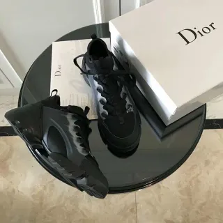 Dior B23 Black and Translucent Wave Chunky Sneakers
