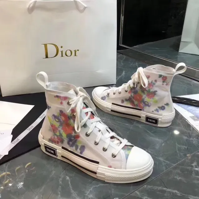 Dior B23 Floral-Print Mesh High-Top Lifestyle Sneakers 2