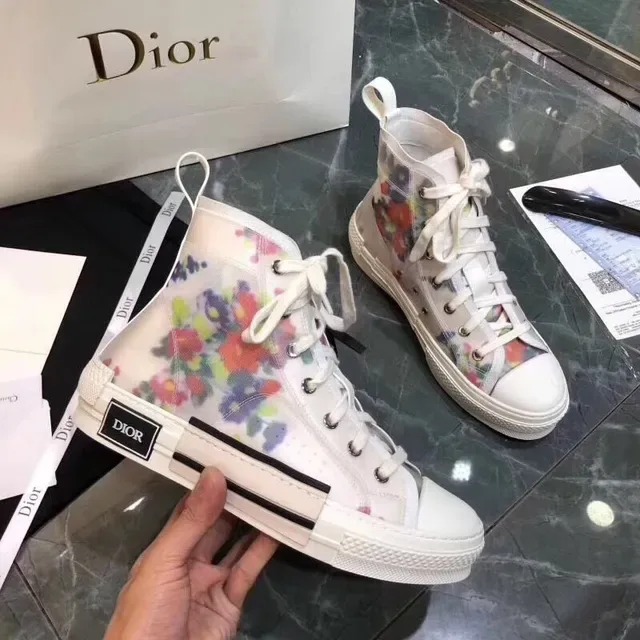 Dior B23 Floral-Print Mesh High-Top Lifestyle Sneakers 3