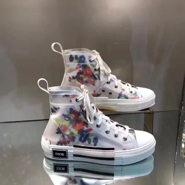Dior B23 Floral-Print Mesh High-Top Lifestyle Sneakers 4