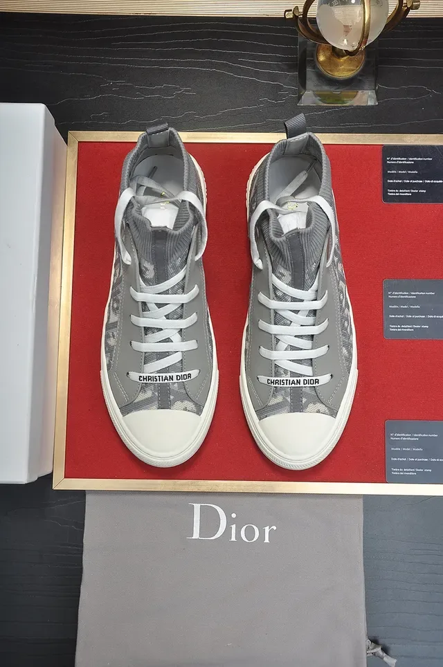 Dior B23 Cinza Oblique Monogram Tênis Lifestyle de Cano Alto 5