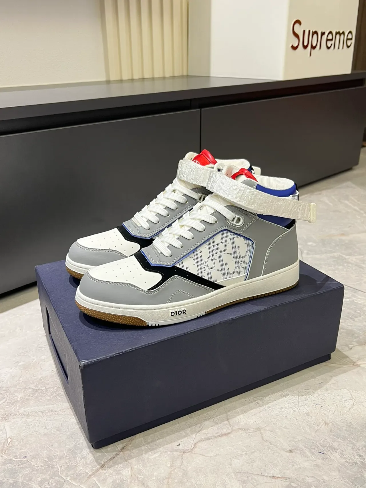 Dior B23 High-Top Monogram Panel Lifestyle Sneakers 4