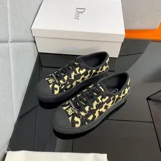 Dior B23 Leopard-Print Canvas Lifestyle Sneakers
