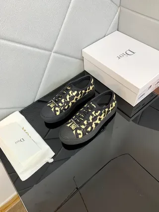 Dior B23 Leopard-Print Canvas Lifestyle Sneakers 8