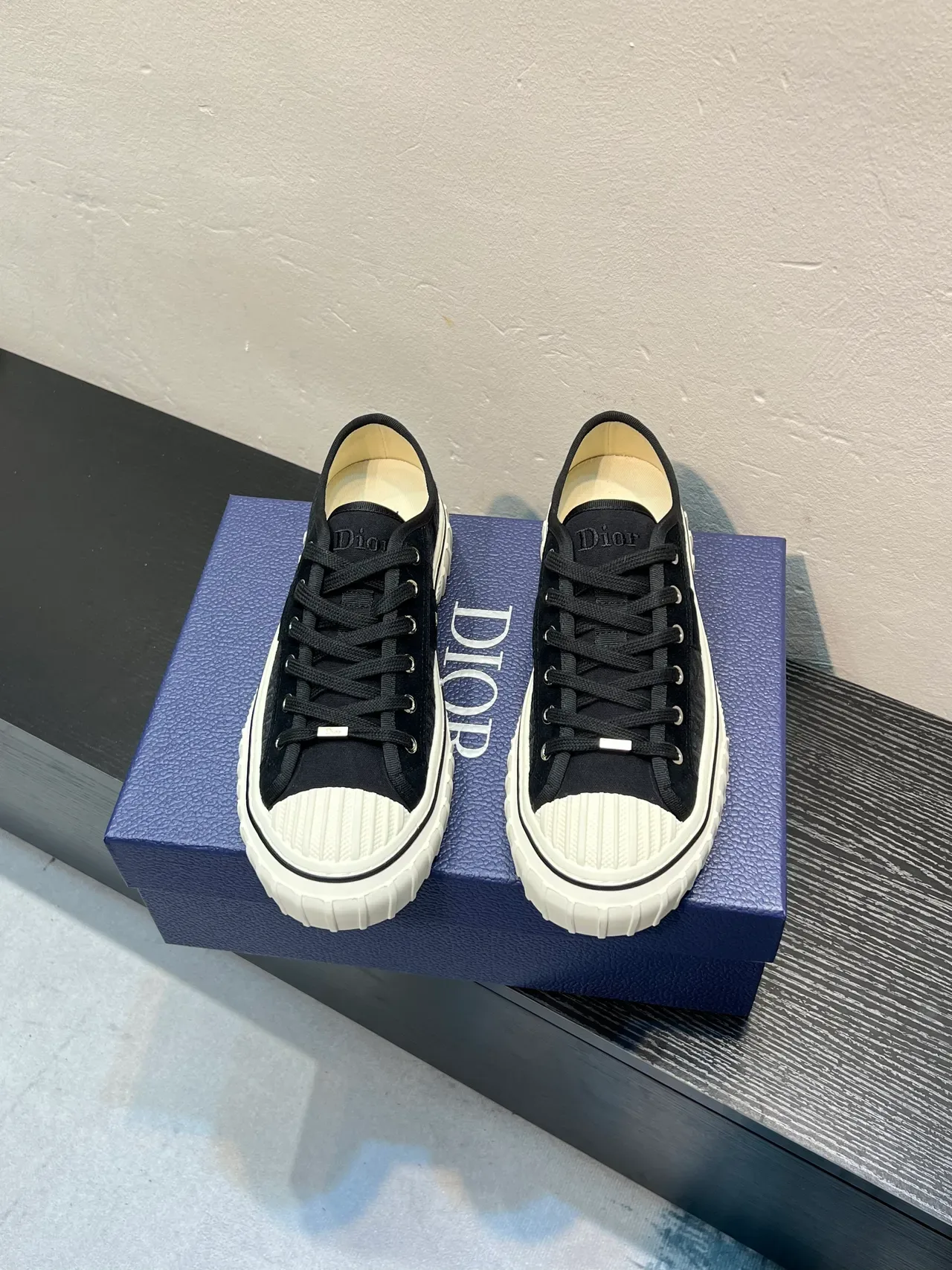 Dior B23 Monogram Black and White Lifestyle Sneakers 2