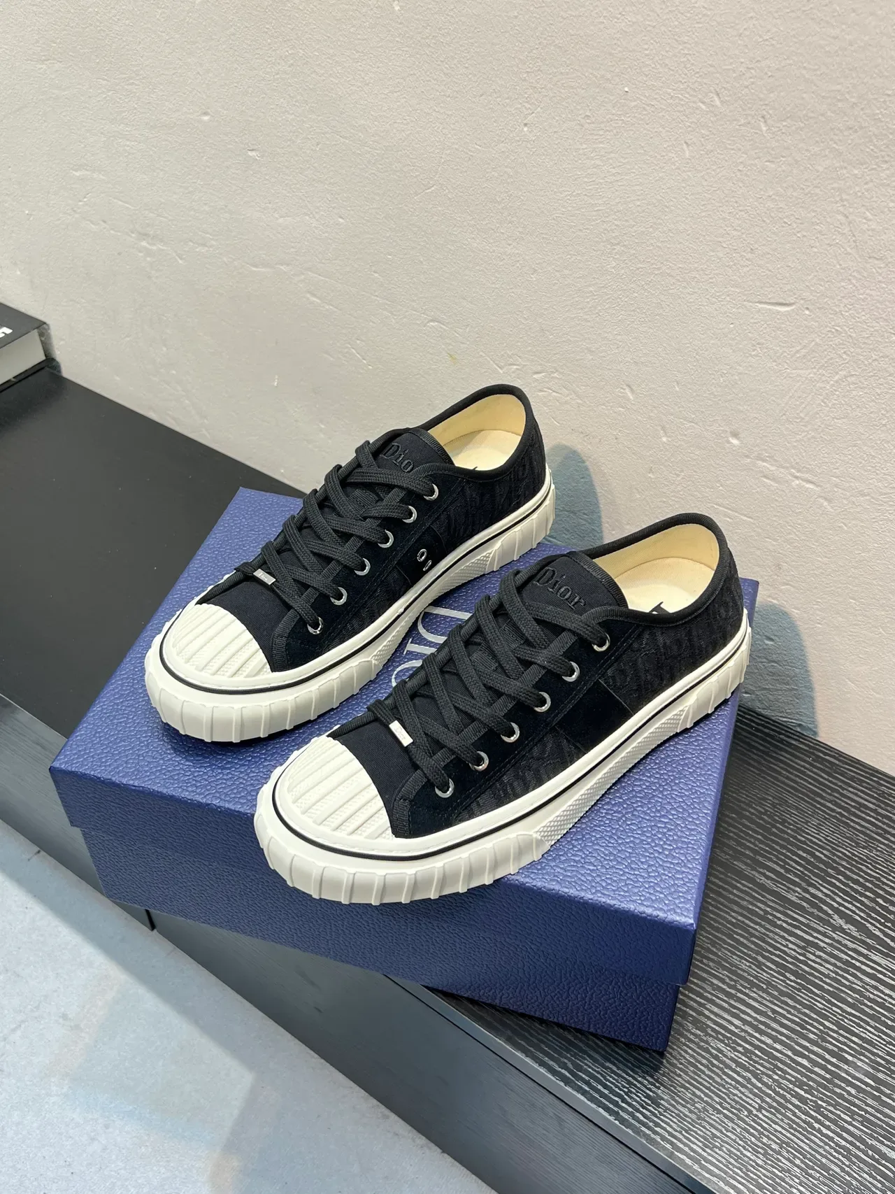 Dior B23 Monogram Black and White Lifestyle Sneakers 3