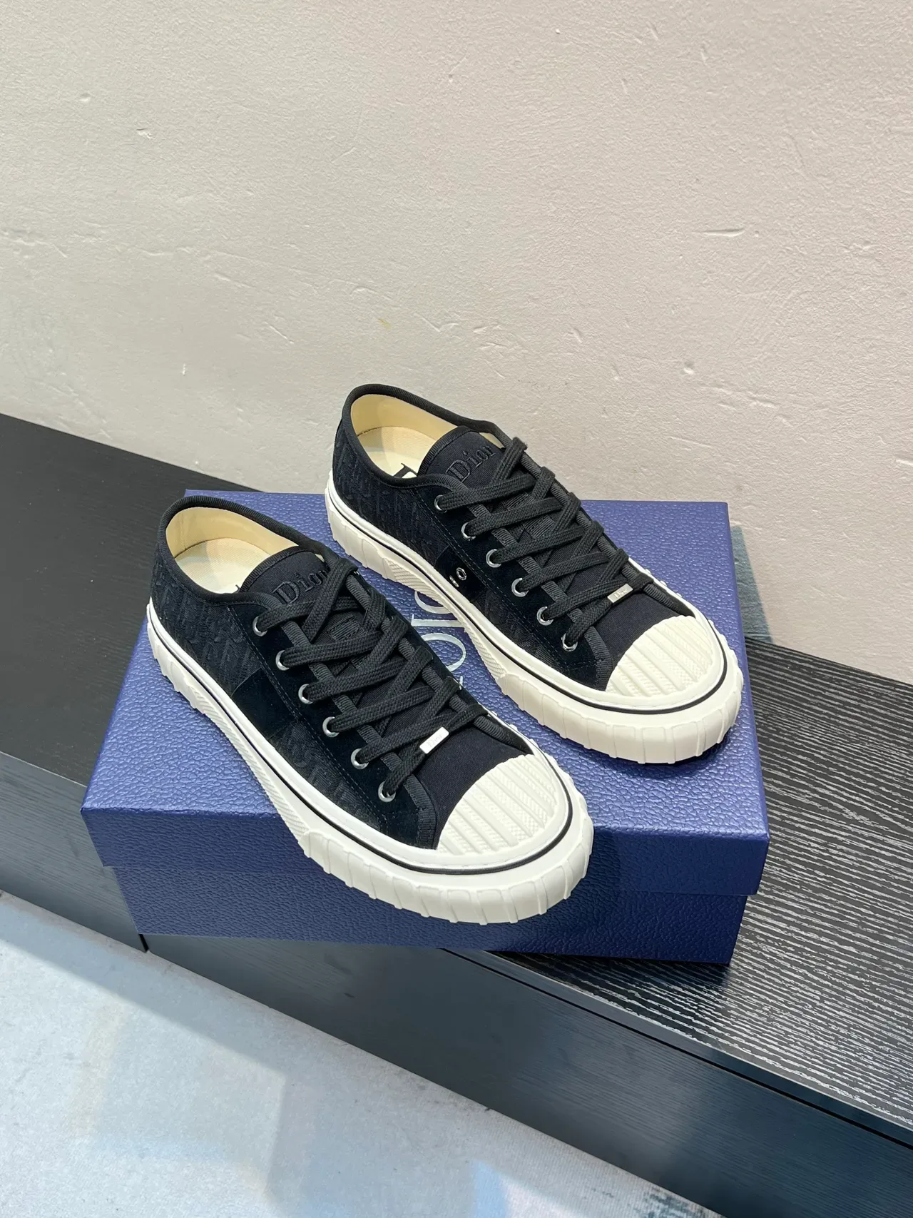 Dior B23 Monogram Black and White Lifestyle Sneakers 5