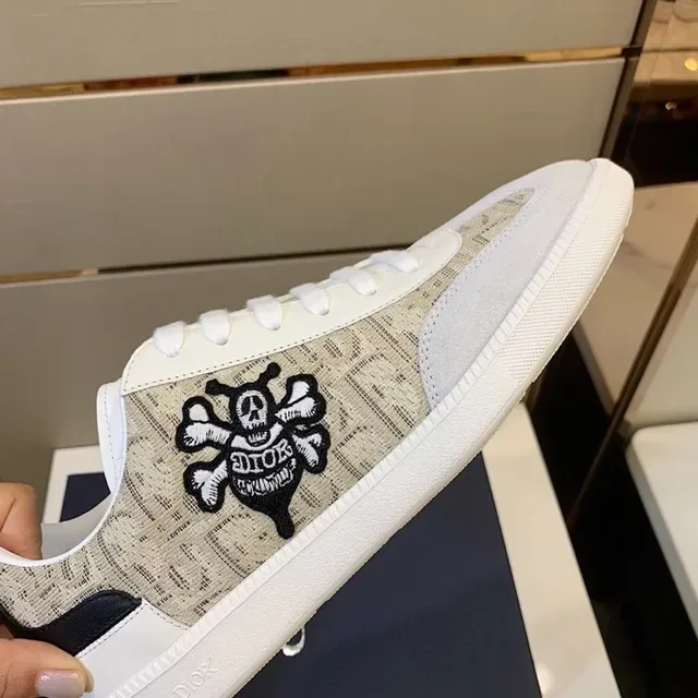 Dior B23 Monogram Canvas Skull Patch Lifestyle Sneakers 4