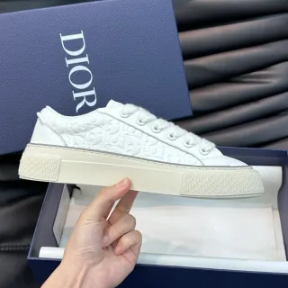Dior B23 Monogram Embossed White Lifestyle Sneakers