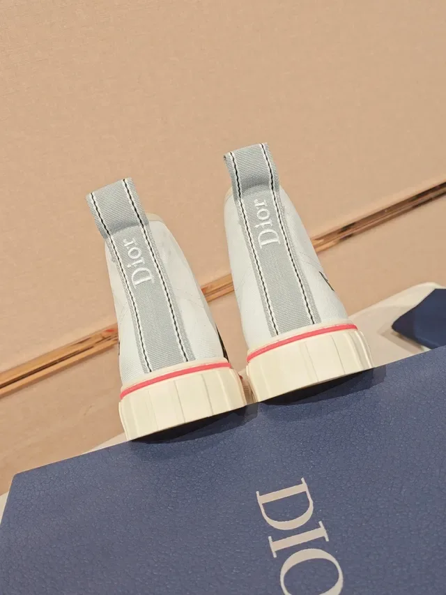 Dior B23 White and Black Canvas High-Top Lifestyle Sneakers 3