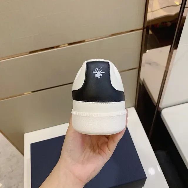 Dior B23 White and Black Logo-Print Lifestyle Sneakers 4