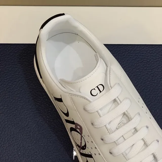 Dior B23 White and Black Logo-Print Lifestyle Sneakers 6