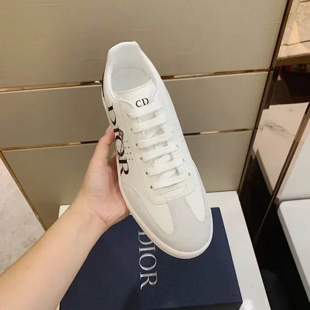 Dior B23 White and Black Logo-Print Lifestyle Sneakers 9