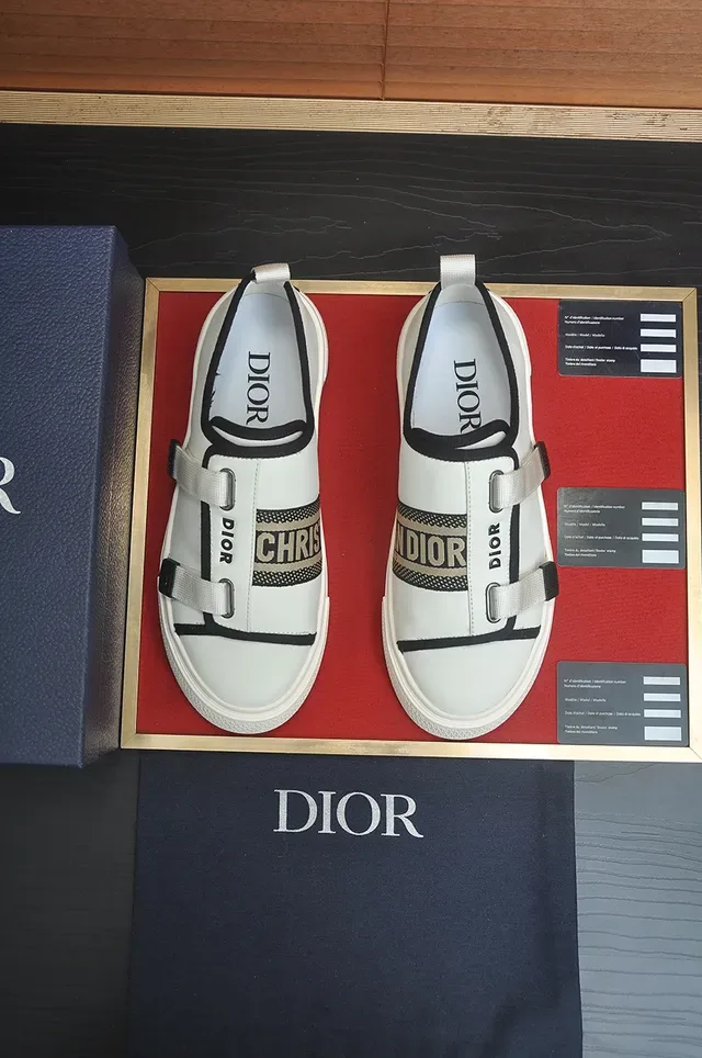Dior B23 White and Black Strap Lifestyle Sneakers 5