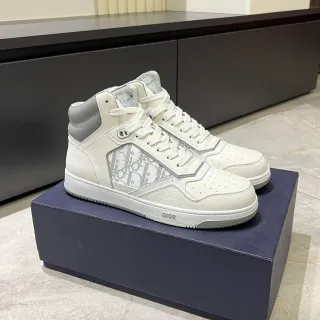 Dior B23 Blanc et Gris Monogram Sneakers Lifestyle Hautes