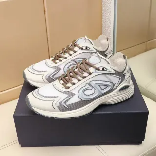 Dior B27 Monogram Overlay White Gray Lifestyle Sneakers