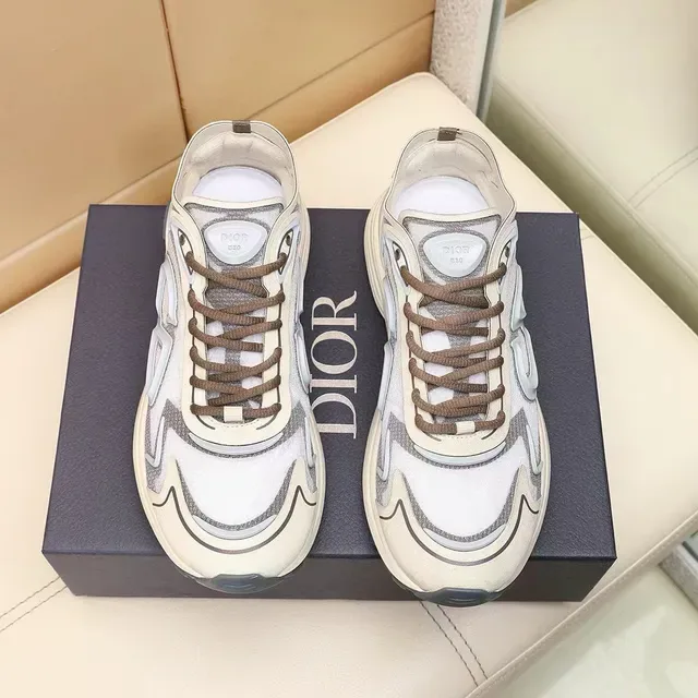 Dior B27 Monogram Overlay White Gray Lifestyle Sneakers 2
