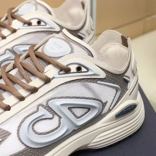 Dior B27 Monogram Overlay White Gray Lifestyle Sneakers 4