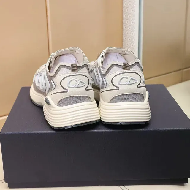 Dior B27 Monogram Overlay White Gray Lifestyle Sneakers 5