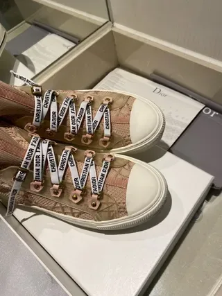 Dior B27 Pink Beige Knit High-Top Lifestyle Sneakers 7