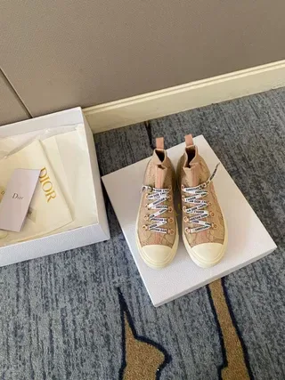 Dior B27 Pink Beige Knit High-Top Lifestyle Sneakers 9