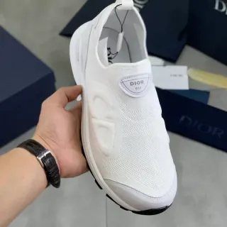 Dior B30 أحذية رياضية بيضاء من الخيط ذات الارتداء السهل نمط حياة