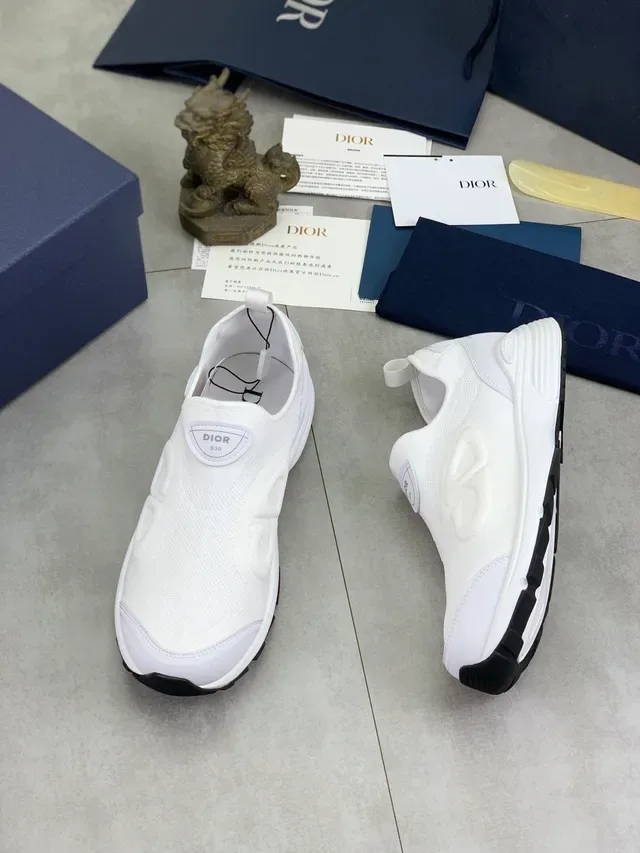 Dior B30 Baskets Lifestyle en Maille Blanche à Enfiler 5