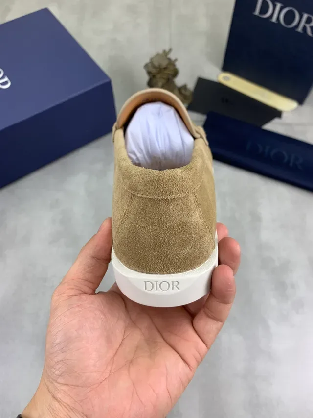 Dior Beige White Suede Upper CD Logo Buckle Loafer 3